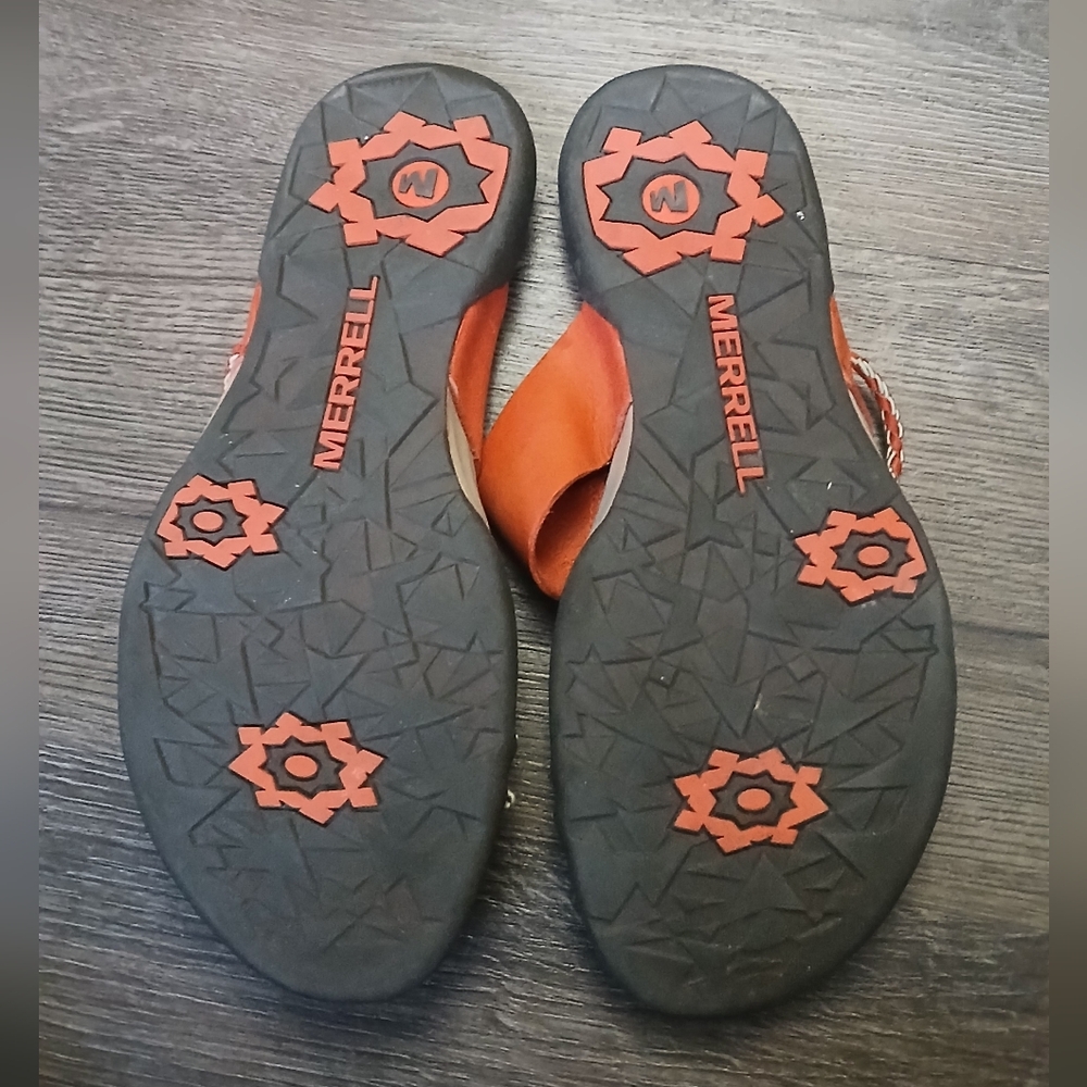 Merrell Thong Sandals Amber Lychee Coral Orange Sandals Travel Comfort Size 8 - Picture 6 of 7